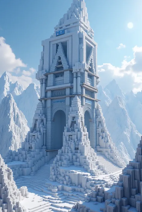 Avengers base on the giant dead celestial robot that this is a mountain of snow made in Minecraft