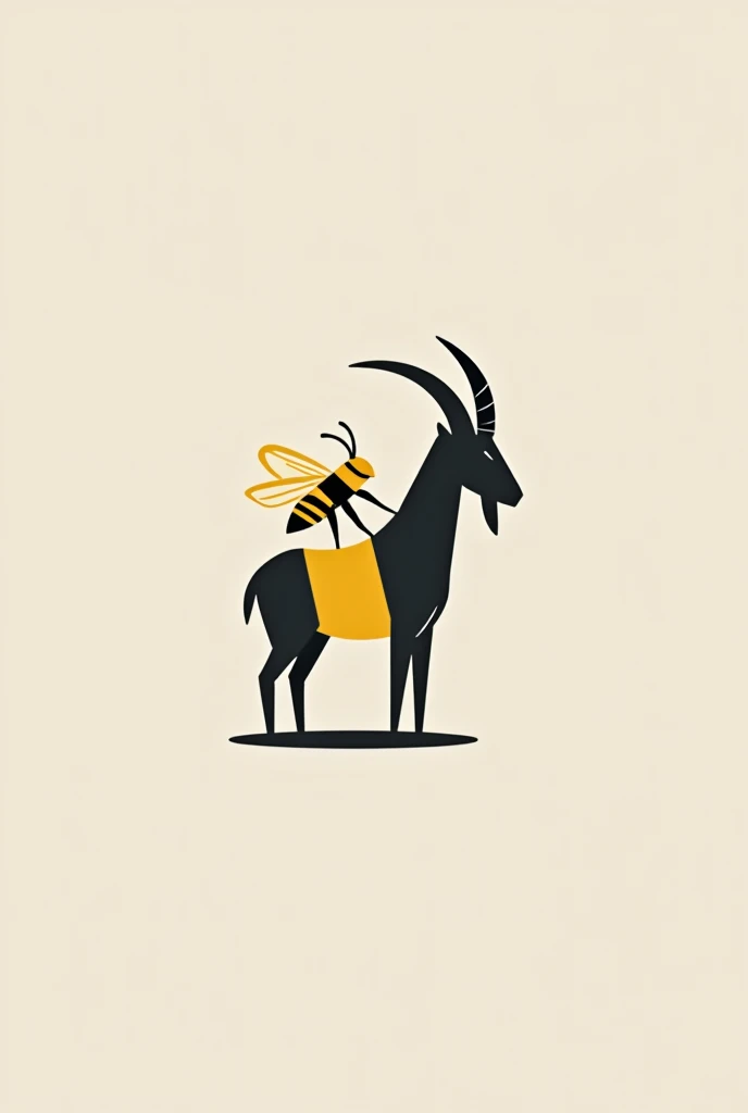 Minimalist bee and goat logo
