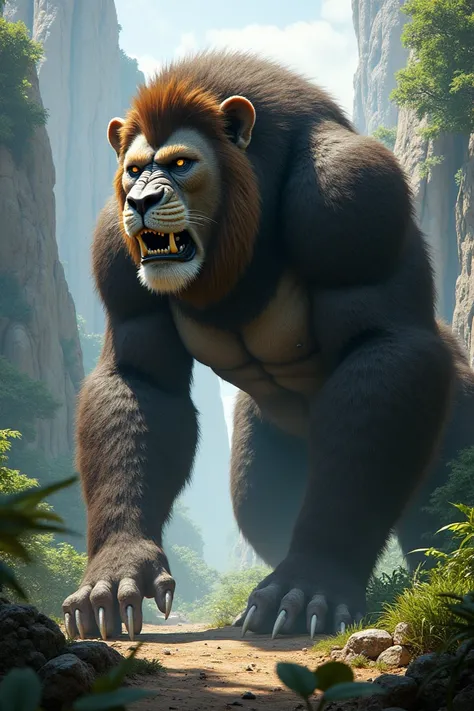 Fusion of gorilla and lion 