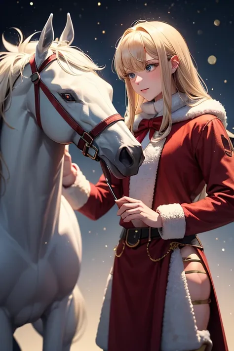 A humanoid male horse and a humanoid male horse have a party on Christmas