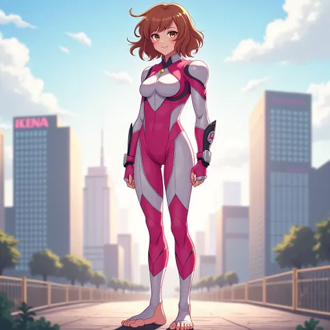 Uraraka, uravity hero outfit, barefeet, Foot focus,high quality high resolution 