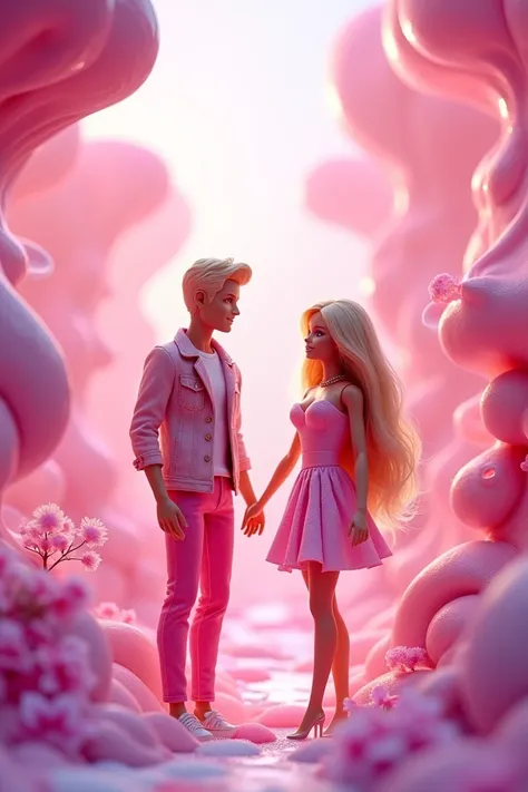 Barbie and Ken Mindo from Barbie all pink and purple very cute