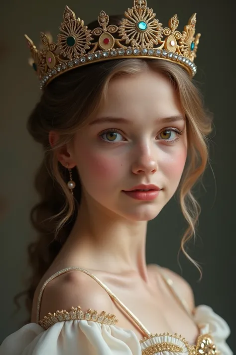 British beautiful young girl with a Crown 