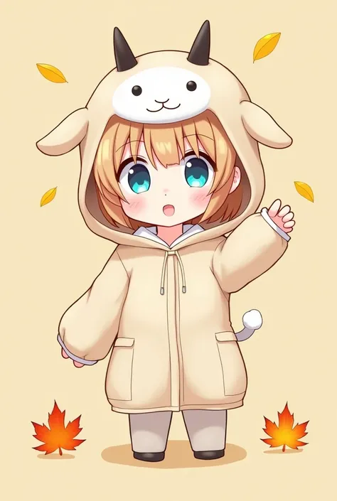  anime woman wearing a goat costume wearing a goat hat, nyaruko-san, nice!!  chibi!!!   Neferpitot , nice anime,  chibi,  Maple Story , anime 、 chibi,  chibi anime,   what style is Nendoroid , senko-san,  cute anime , kawaii  chibi,  Minimalist 、 chibiキャラ、...