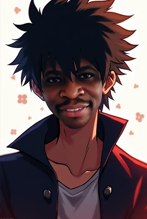 Julian Naruto style(He is tall, has short hair, braces and is dark-skinned.)