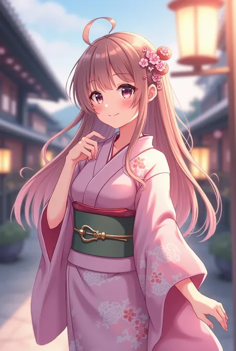 Anime girl cute yukata