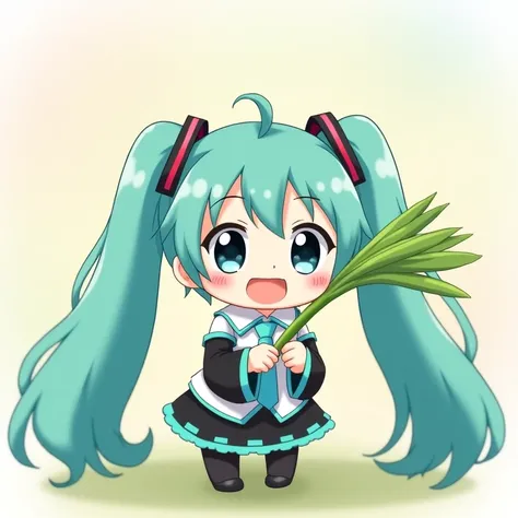 A Miku Chibi holding a chive