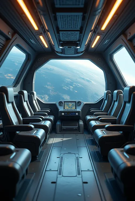 Spaceship cockpit、Seats for 4 people、unmanned， up ，Copairotsuto，