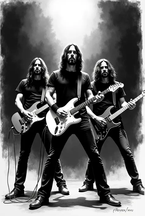 I would like to create a black and white illustration of Foo Fighter
 