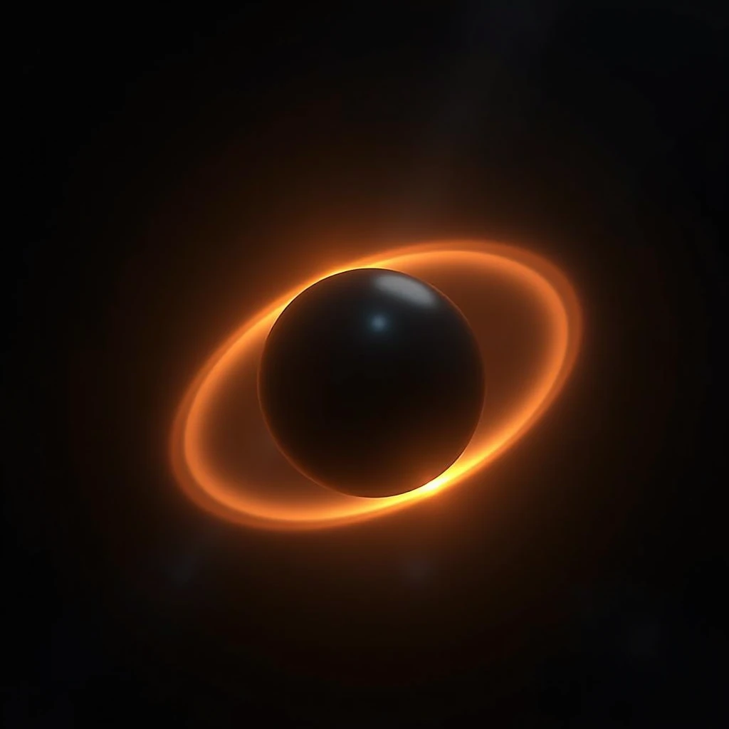 black elipse orange halo