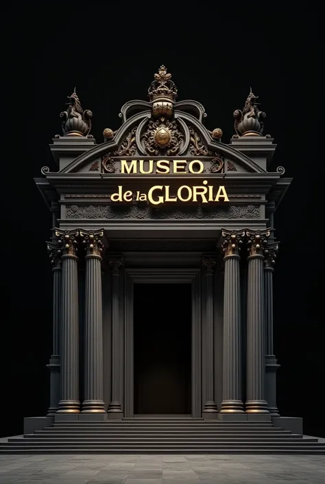 title that says "MUSEO DE LA GORIA "  black space type background 