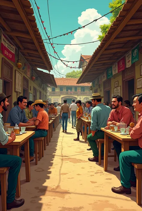 Animated canteen at the time of the Mexican Revolution