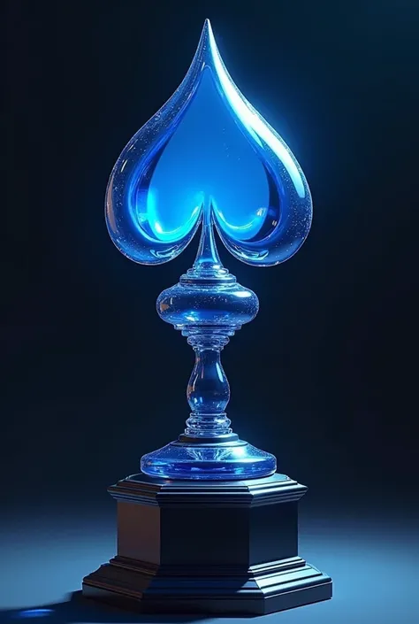 A trophy, A round trophy shape formed by a three-sided circular rotating upward structure, The main body of a spade-shaped blue gemstone setting, Extremely ingenious embellished trophy cup ear, 3-layer six-sided annular base, Texas Holdem Champion Honors, ...