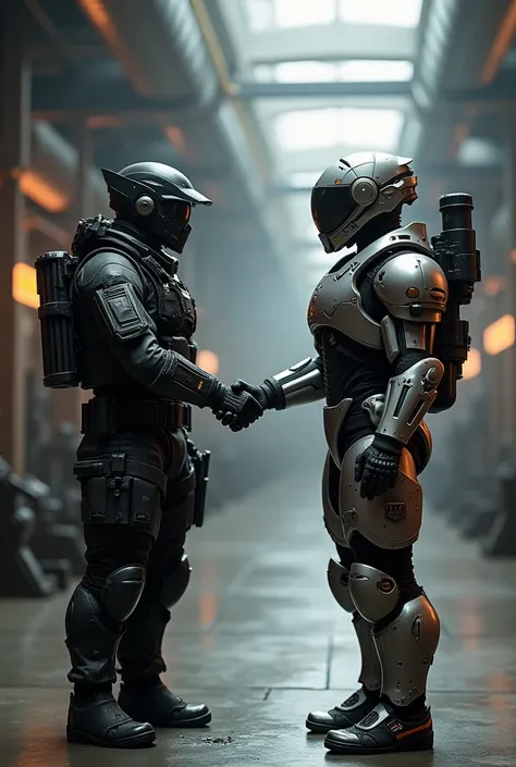 Rainbow Six Sieges Ace shaking hands with a helldiver 