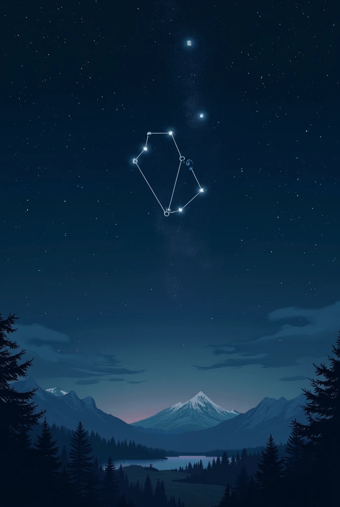 Create a poster showing a night sky, with the Taurus constellation