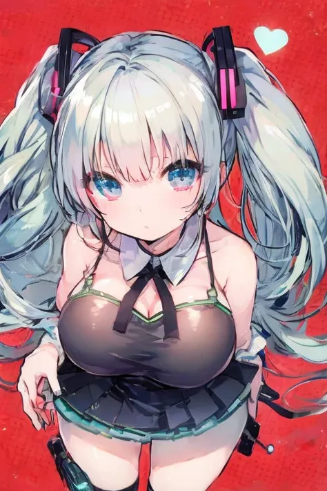  Hatsune Miku、７age、 karaoke、microphone、Big Breasts、Chibi