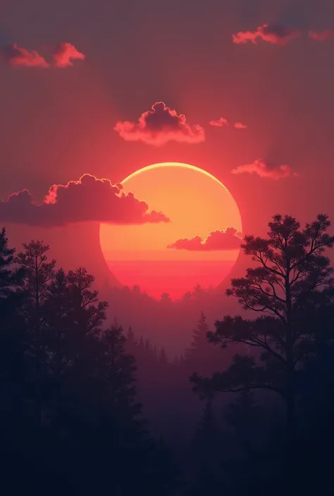 Create a picture of a sunset that looks sleepy