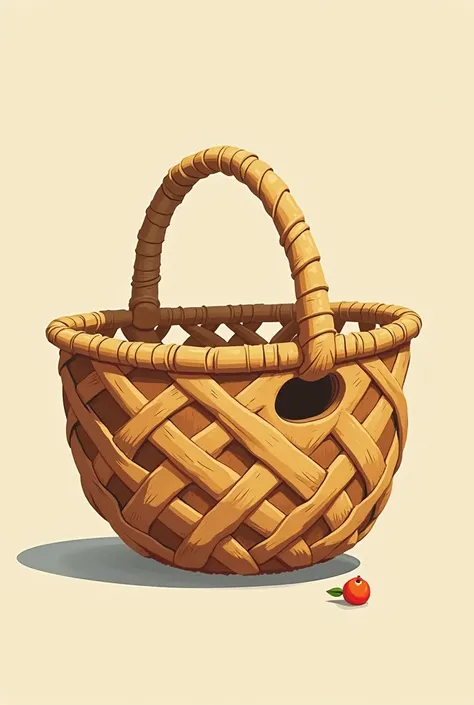 cartoony ratan basket with wide hole gaps