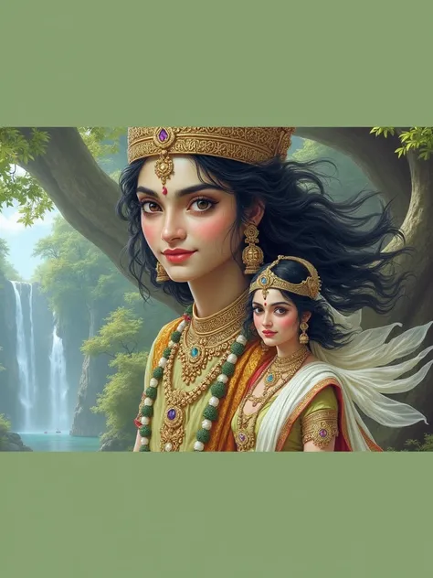 I uploded a photo of a couple 
Make them as loard rama and seetha looks