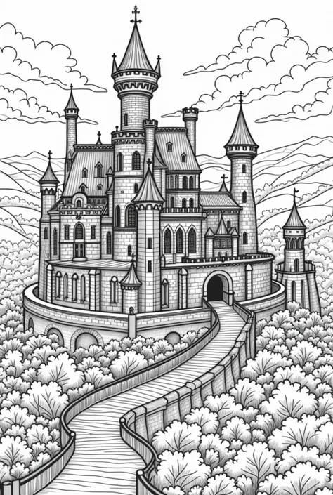 Create coloring images of castles