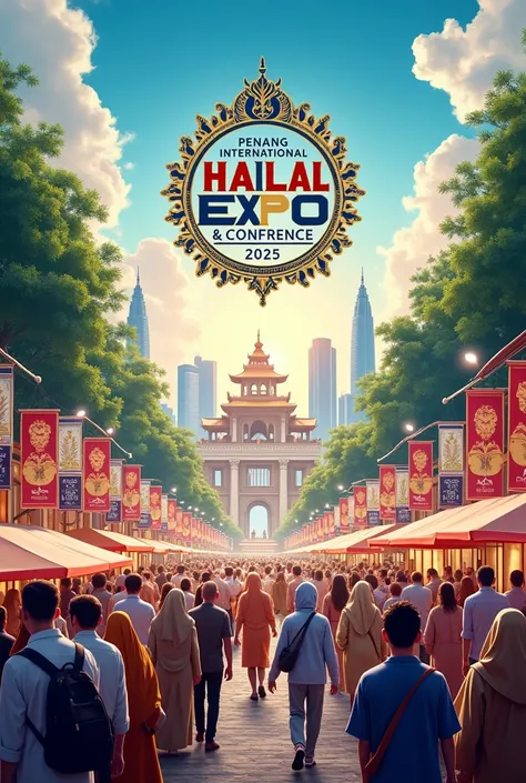 
 advertisement FOR A FOOD FAIR WITH THE NAME Penang International Halal Expo & Conference in Malaysia 2025 