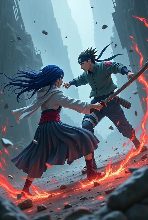 Create a gif of the Konan vs Obito fight