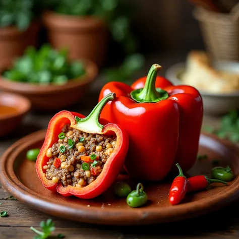 A photograph of an Arequipa dish called "stuffed pepper"
