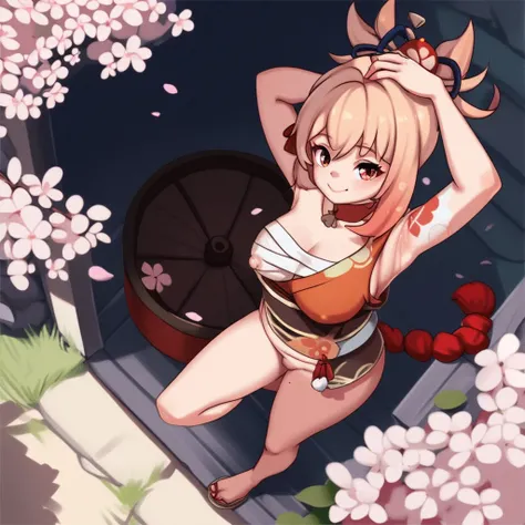  score_6_above,  score_5_above,  score_4_above, source_animated,  Digital Illustration , pixiv, Fan box, uncensored
BREAK
Klee (genshin impact), outdoors,  cherry blossoms ,  big breasts, armpits, Futanari,  big penis,  big nipples  