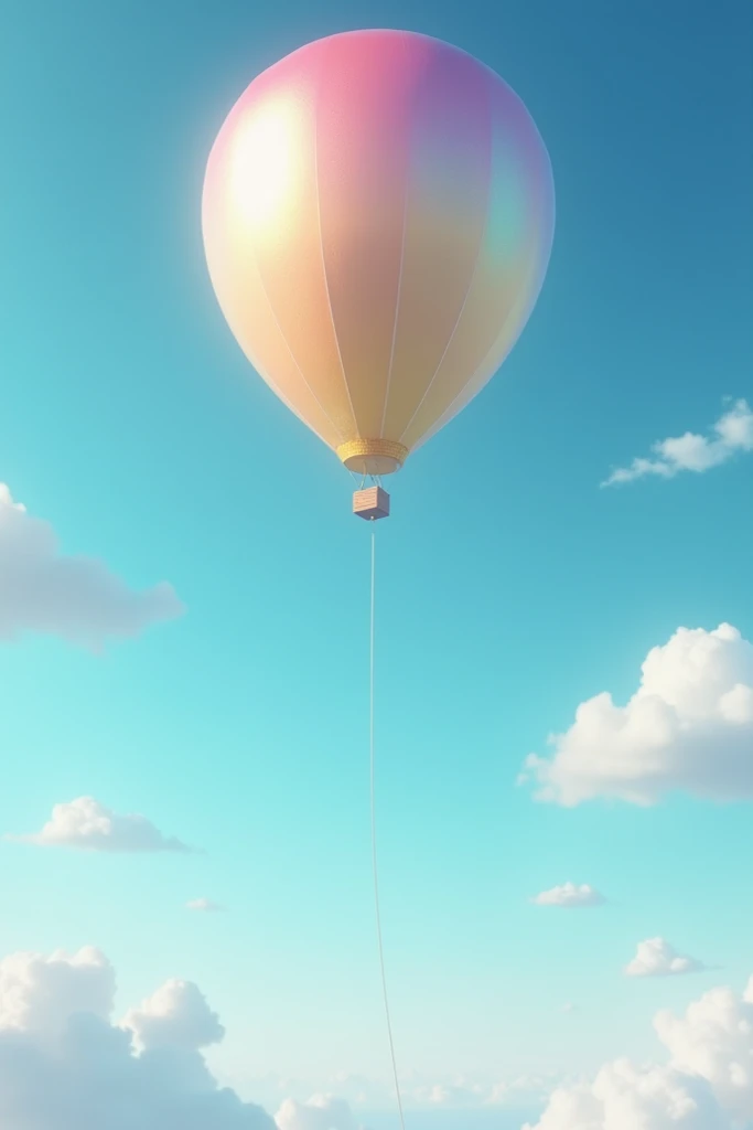 A balloon floating to the sky,  symbolizing freedom .