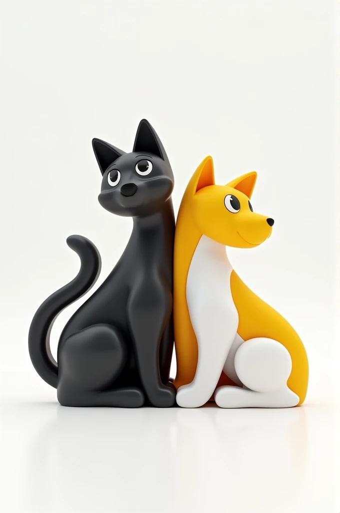  silhouette ,  8k Ultra HD,  a veterinary medicine logo ,  that the letter MP is shaped like a cat and a dog,  the letter P shaped like a dog as if it were an elastic band ,  the letter M shaped like a cat ,  the cat with the color black and white ,  the d...