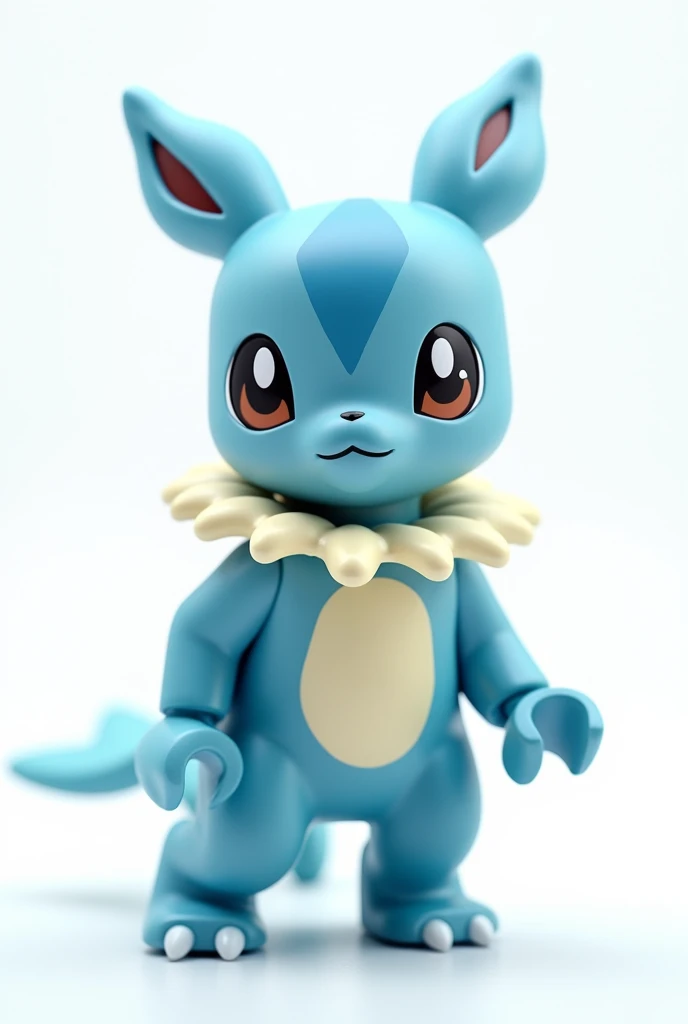 Superman and BA hyper-realistic depiction of Vaporeon, designed to appear as a living, breathing creature while maintaining its iconic Pokémon design. Its smooth, glossy blue skin transitions seamlessly into a soft cream tone on its chest and belly, reflec...