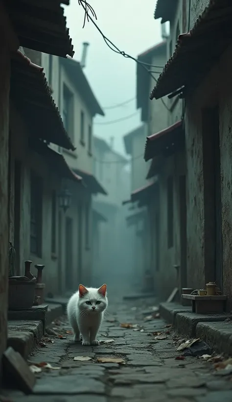 In the quiet alleys of an old, forgotten town lived a scrappy white little cat with a thin frame and fur as gray as storm clouds. Her name wasn’t always Poverty, but that’s what the townsfolk started calling her because of the life she seemed destined to l...