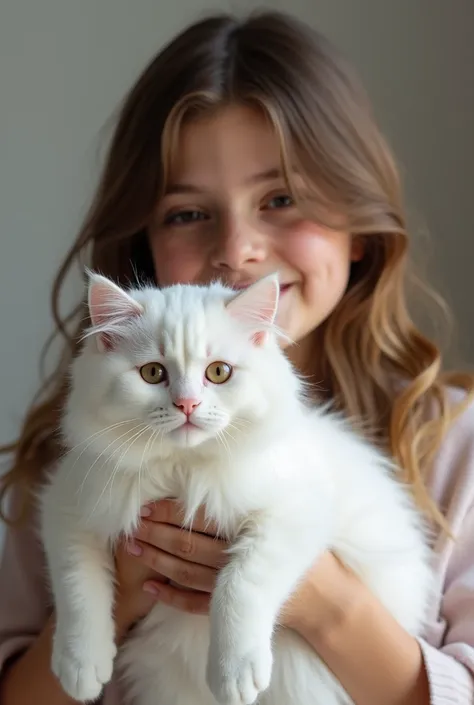 A girl shows her white pussy