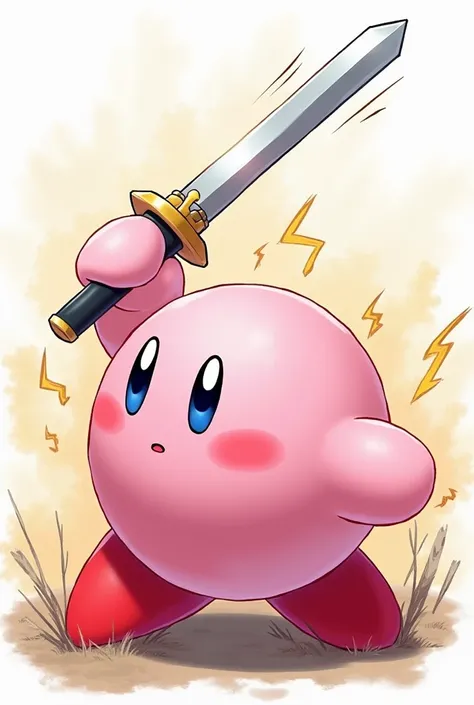 Sword Kirby slashing