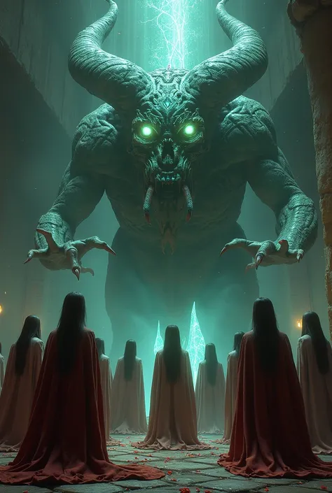 group of women worshiping the HD resolution demon