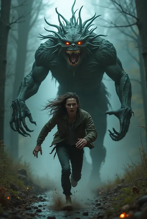 A monster chasing a person 