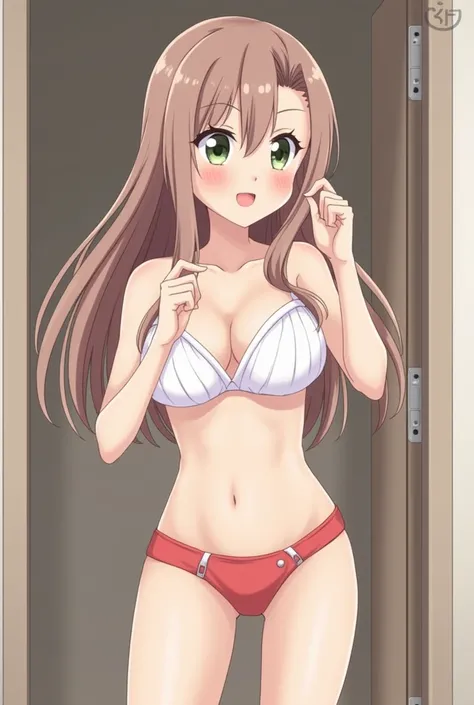 Loli in anime mode taking off her underwear 