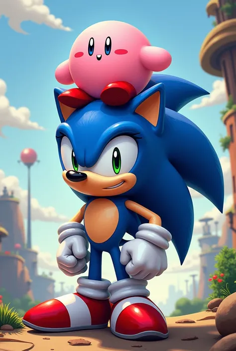 Kirby on top of sexy Sonic