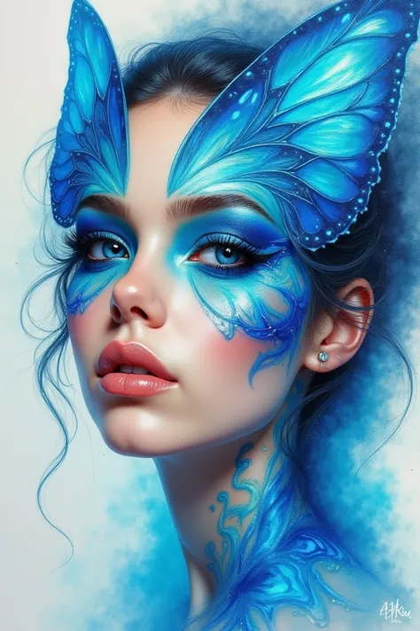 butterfly blu makeup drawing