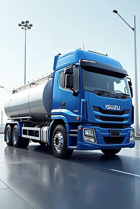 Outline tanker isuzu forword blue And white