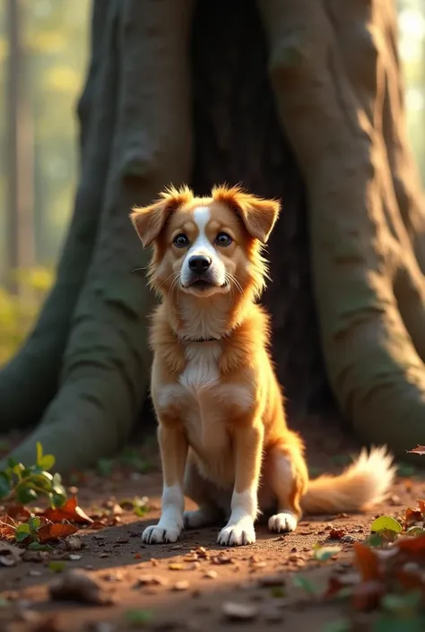 Dog after she hit the tree sitting