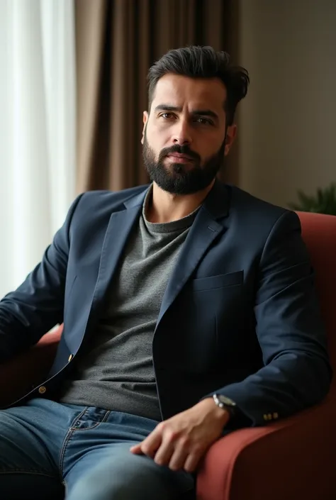 there is a man sitting in a chair with a beard, very very low quality picture, khyzyl saleem, kyza saleem, without beard, emad mostaque, professional profile picture, without beard and mustache, sayem reza, about 3 , with a small beard, very clear picture,...