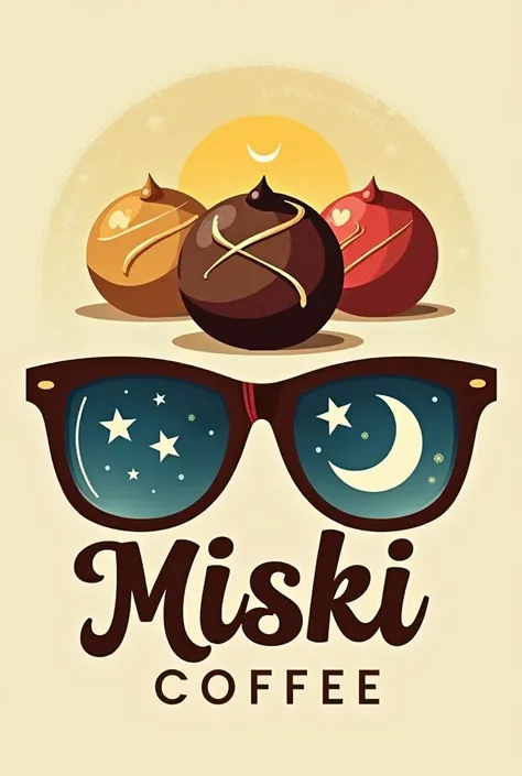 Generate a logo for a company called Quri Miski ,  is based on the preparation of chocolate bombs using 100 products%  with their emblem colors  (yellow, blue, Ecuadorian red and coffee ) , Put in the center Quri Miski 