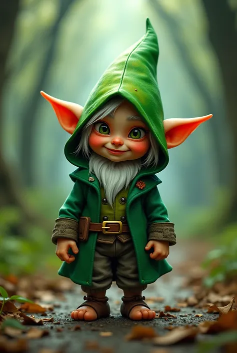 gnome with green goblin hoodie