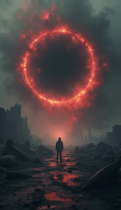 A black hole consuming everything, a desolate wasteland, a crumbling civilization. A visual metaphor for destruction, the end of an era.

Additional tips:

Use dark, ominous colors: Black, gray, and red can convey a sense of doom and despair.
Use slow-moti...