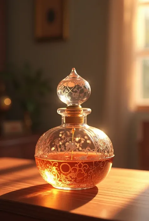 I want an animated film of the perfume jar filling up.