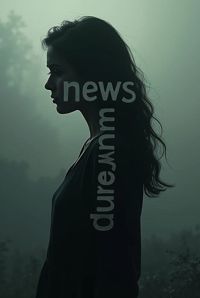 Silhouette of a woman with a text at the same time " News My Dream  "