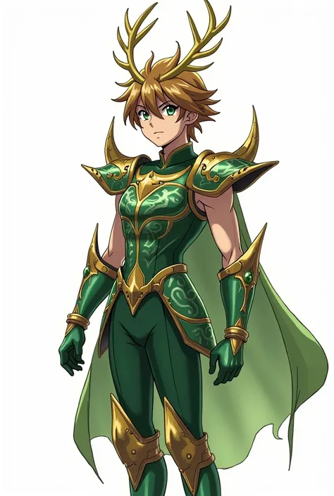  Full size image ,  Full body ,  From head to toe ,  in profile and in front of , Young boy, , male anime character , strong,  athletic body ,  wearing armor inspired by the style of the knights of the zodiac  (Saint Seiya),  armor based on his animal spir...