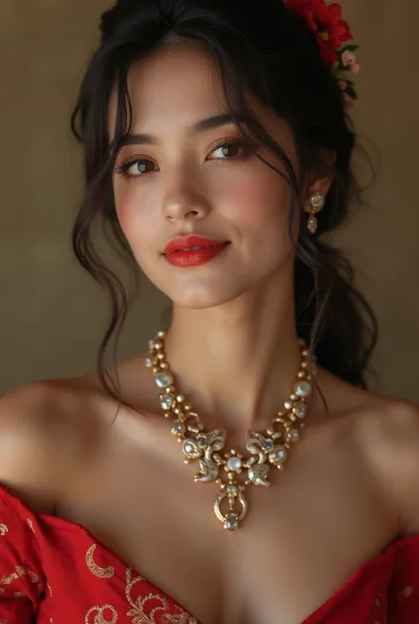 สาวเกาหลีหน้าสวยละมุน  ผิวขาวเปล่งประกาย ดูสุขภาพดี สวมชุดเจ้าสาวผ้าลูกไม้งามสง่า  jewelry เพชรหรูหรา อยู่ในห้องที่ตกอต่งด้วยดอกไม้สีขาวหลากหลายชนิด ความละเอียดสูง,  masterpiece,  Realistic Textures,  boobs,  boobsใหญ่,  thin smile,  Blouse,, Aperture F1.8...