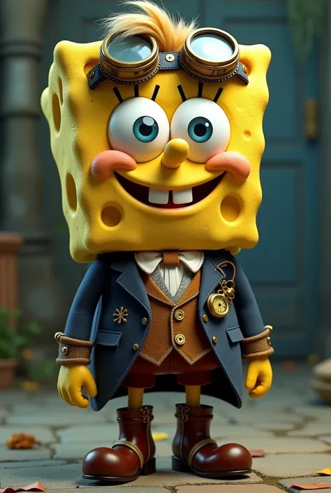 Appearance:

Face: The character has a round, friendly face with a warm smile. His skin has a realistic texture with visible pores, giving him a lifelike quality. His eyes are large and expressive, resembling SpongeBobs iconic eyes but with a more human-li...